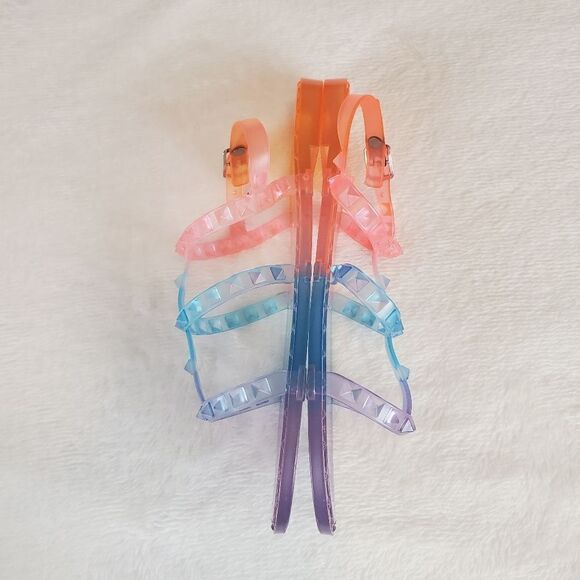 Steve Madden Rainbow Jelly Sandals Size 4 - Picture 3 of 7